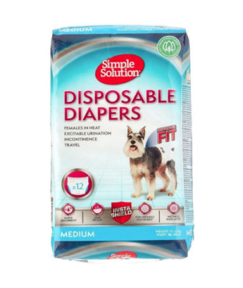 Simple Solution Disposable Diapers - Medium - 12 Count - (Waist 16.5in. -21in. )