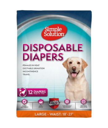 Simple Solution Disposable Diapers - Large - 12 Count - (Waist 18in. -22.5in. )