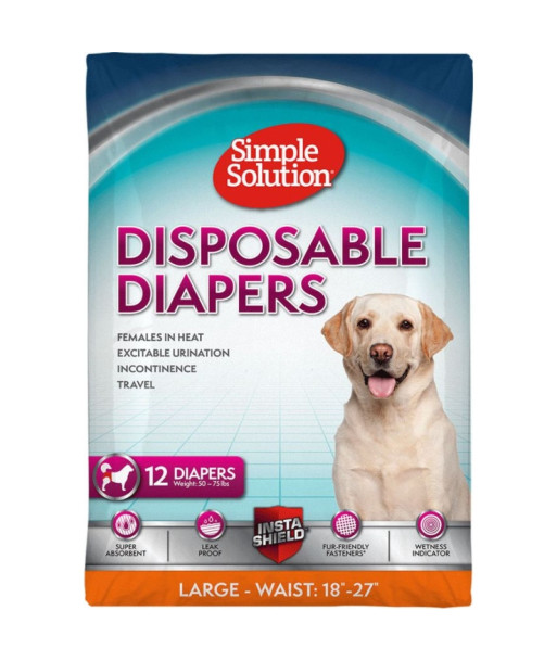 Simple Solution Disposable Diapers - Large - 12 Count - (Waist 18in. -22.5in. )