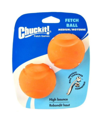 Chuckit Fetch Balls - Medium Ball - 2.25in.  Diameter (2 Pack)