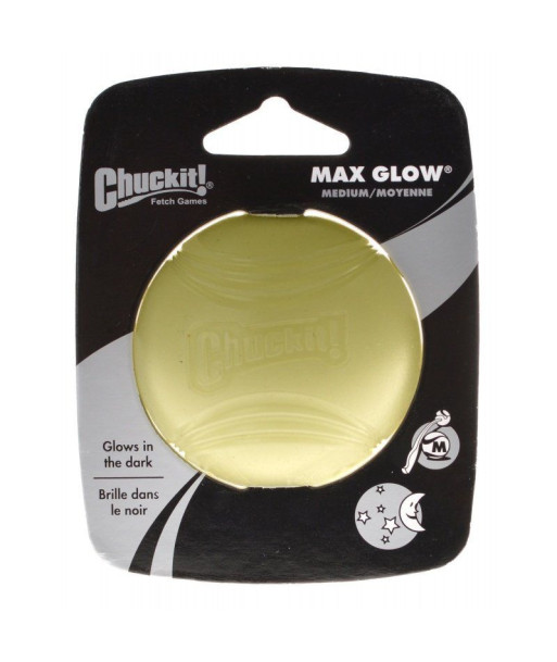 Chuckit Max Glow Ball - Medium Ball - 2.25in.  Diameter (1 Pack)