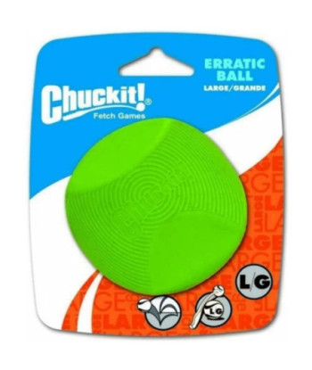 Chuckit Erratic Ball for Dogs - Large Ball - 3in.  Diameter (1 Pack)