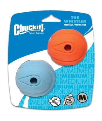 Chuckit The Whistler Chuck-It Ball - Medium Ball - 2.25in.  Diameter (2 count)