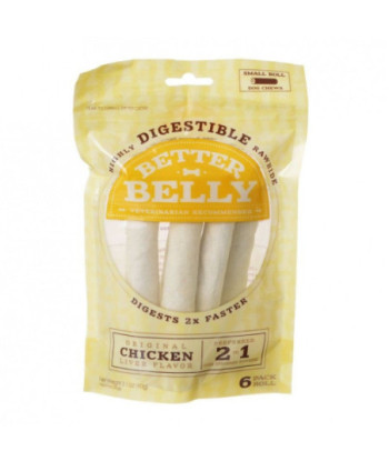 Better Belly Rawhide Chicken Liver Rolls - Small - 6 Count