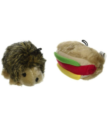 Petmate Booda Zoobilee Hedgehog and Hotdog Plush Dog Toy - 1 count