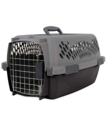 Aspen Pet Fashion Pet Porter Kennel Dark Gray and Black - Up to 10 lbs