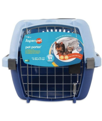 Aspen Pet Fashion Pet Porter Kennel Breeze Blue and Black - Up to 10 lbs