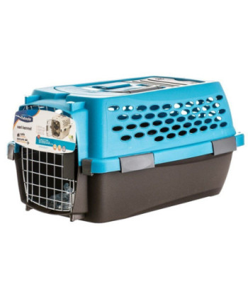 Petmate Vari Kennel Ultra - Breeze Blue/Coffee Brown - Dogs up to 10 lbs - (19in. L x 12.6in. W x 10in. H)