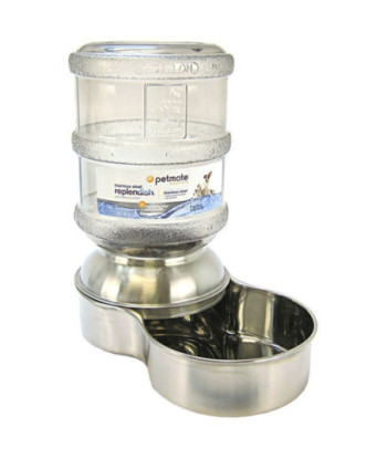 Petmate Replendish Stainless Steel Waterer - 1 Gallon