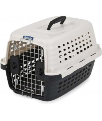 Petmate Compass Kennel - Black & Metalic White - X-Small - 19in. L x 12.7in. W x 11.5in. H (1-10 lbs)