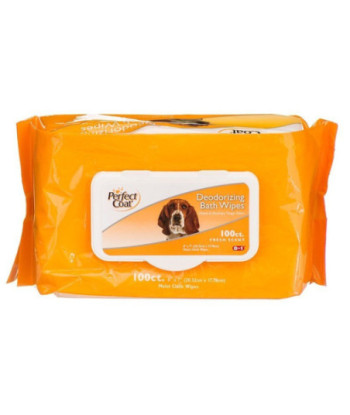 Perfect Coat Deodorizing Bath Wipes for Dogs - 100 Pack
