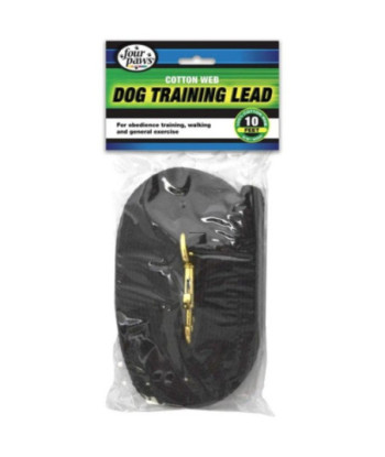 Four Paws Cotton Web Dog Training Lead 10' Long x 5/8in. W Black - 1 count