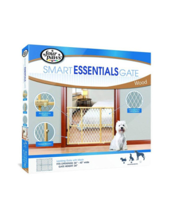 Four Paws Smart Essentials Wood Gate - 26in. -42in. W x 24in. H