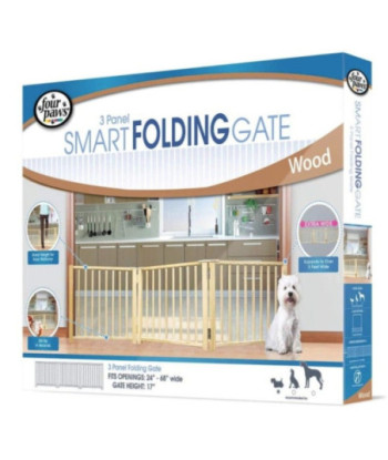 Four Paws Free Standing Gate for Small Pets - 3 Panel (For openings 24in. -64in.  Wide)