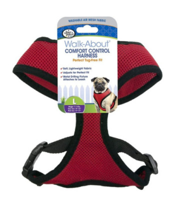 Four Paws Comfort Control Harness - Red - Large - For Dogs 11-18 lbs (19in. -23in.  Chest & 13in. -15in.  Neck)
