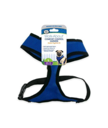Four Paws Comfort Control Harness - Blue - Large - For Dogs 11-18 lbs (19in. -23in.  Chest & 13in. -15in.  Neck)