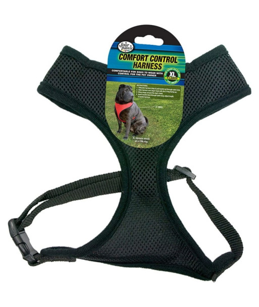 Four Paws Comfort Control Harness - Black - X-Large - For Dogs 20-29 lbs (20in. -29in.  Chest & 15in. -17in.  Neck)
