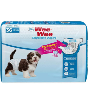 Four Paws Wee Wee Disposable Diapers X-Small - 36 count