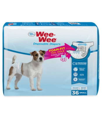 Four Paws Wee Wee Disposable Diapers Small - 36 count