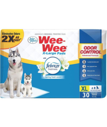 Four Paws Wee Wee Odor Control Pads with Febreze Freshness X-Large - 30 count