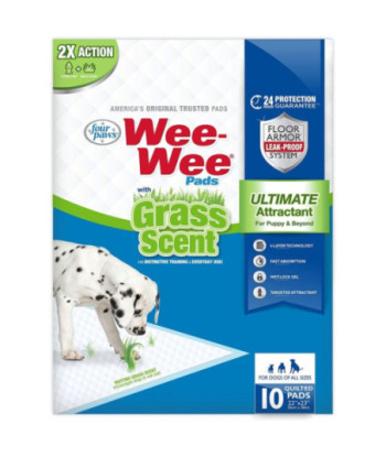 Four Paws Wee Wee Grass Scented Puppy Pads - 10 count