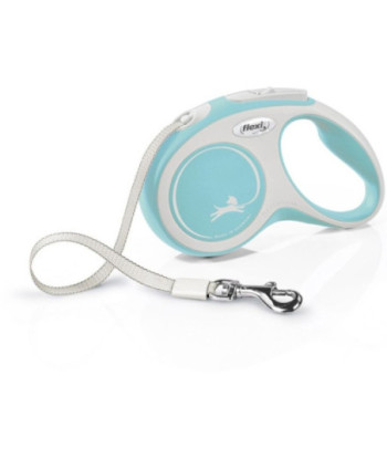 Flexi New Comfort Retractable Tape Leash - Blue - Small - 16' Tape (Pets up to 33 lbs)