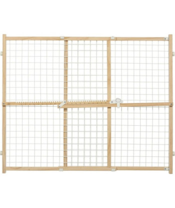 MidWest Wire Mesh Wood Presuure Mount Pet Safety Gate - 32in.  tall - 1 count