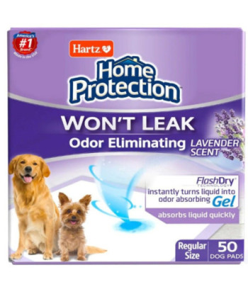 Hartz Home Protection Lavender Scent Odor Eliminating Dog Pads - Regular - 50 count