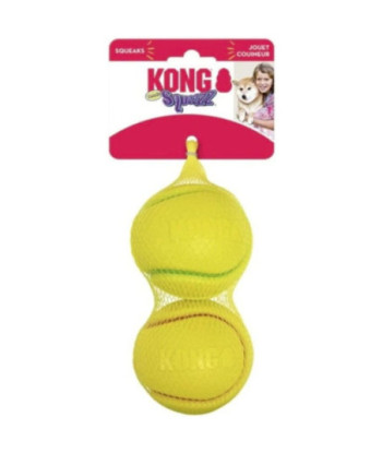 KONG Squeezz Tennis Ball Assorted Colors - Medium 2 count