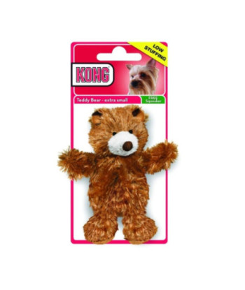 KONG Plush Teddy Bear Dog Toy - X-Small - 3.5in.