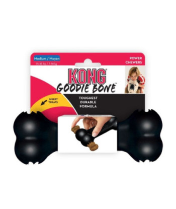 KONG XTreme Goodie Bone - Black - Medium (For Dogs 15-35 lbs)