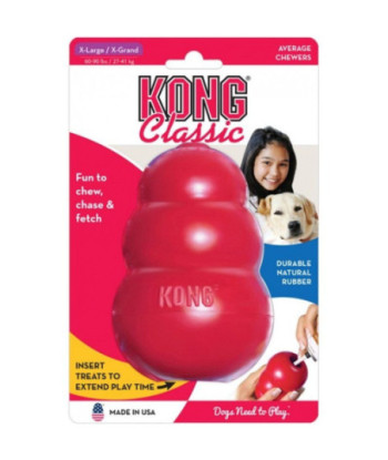 KONG Classic Dog Toy - Red - X-Large - Dogs 60-90 lbs (5in.  Tall x 1.25in.  Diameter)