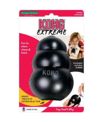 KONG Extreme KONG Dog Toy - Black - XX-Large - Dogs over 85 lbs (6in.  Tall x 1.5in.  Diameter)