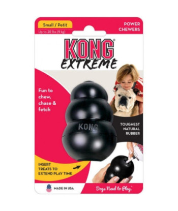 KONG Extreme KONG Dog Toy - Black - Small - Dogs up to 20 lbs (2.75in.  Tall x .75in.  Diameter)