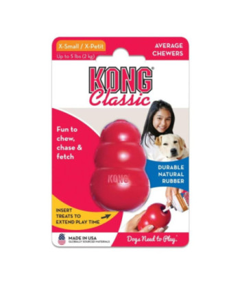 KONG Classic Dog Toy - Red - X-Small - Dogs up to 5 lbs (2.25in.  Tall x .5in.  Diameter)