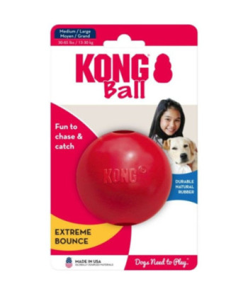 KONG Ball - Red - Medium/Large - Solid Ball (Dogs 35-85 lbs - 3in.  Diameter)