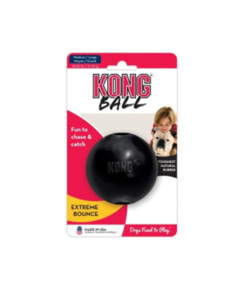 KONG Extreme Ball - Black - Medium/Large - Solid Ball (Dogs 35-85 lbs - 3in.  Diameter)