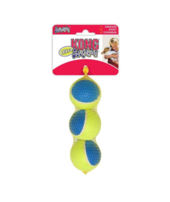 KONG Ultra Squeakair Ball Dog Toy - Medium - 3 Pack - (2.5in.  Diameter)