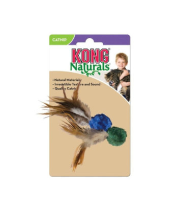 KONG Crinkle Ball with Feathers Cat Toy - Crinkle Ball Cat Toy