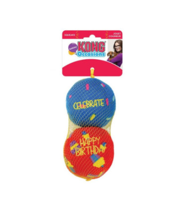 KONG Occasions Birthday Ball Dog Toy - Medium 2 count