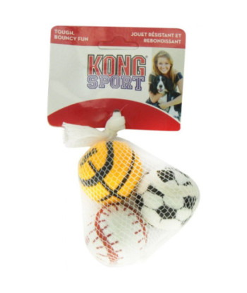 Kong Assorted Sports Balls Set - Small - 2in.  Diameter (3 Pack)