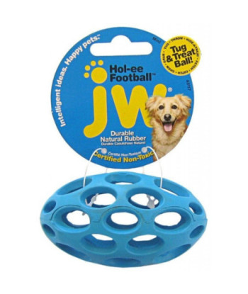 JW Pet Hol-ee Football Rubber Dog Toy - Mini (3.75in.  Long)