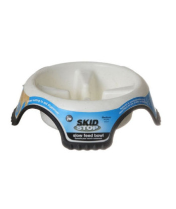 JW Pet Skid Stop Slow Feed Bowl - Medium - 8.5in.  Wide x 2.5in.  High (3.75 cups)