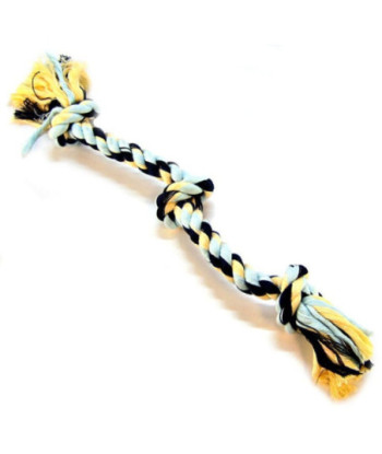 Flossy Chews Colored 3 Knot Tug Rope - Medium - 20in.  Long