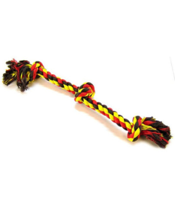 Flossy Chews Colored 3 Knot Tug Rope - Large - 25in.  Long