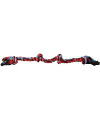 Flossy Chews Colored 4 Knot Tug Rope - Large (22in.  Long)