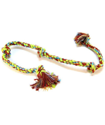 Flossy Chews Colored 5 Knot Tug Rope - Super X-Large (6' Long)