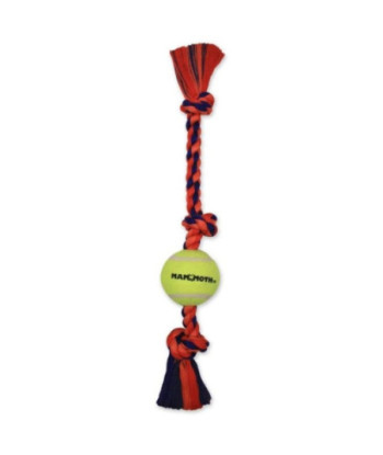 Mammoth Flossy Chews Color 3-Knot Tug with Tennis Ball 20in.  Medium  - 1 count