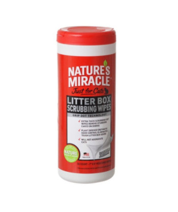Nature's Miracle Just For Cats Litter Box Wipes - 30 Count - (7in. x 8in. Wipes)