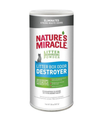 Nature's Miracle Just For Cats Litter Box Odor Destroyer - Deodorizing Powder - 20 oz